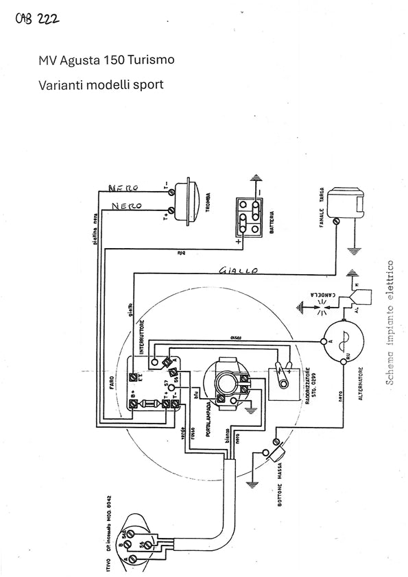 IMPIANTO ELETTRICO MV AUGUSTA 150 TURISMO | MotoRo Motorparts
