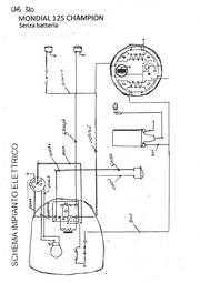 IMPIANTO ELETTRICO MOTO MONDIAL CHAMPION 125 SENZA BATTERIA | MotoRo Motorparts