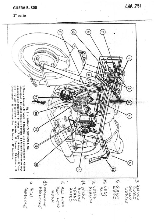 IMPIANTO ELETTRICO MOTO GILERA B 300 1°s. | MotoRo Motorparts
