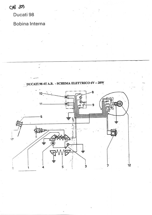 IMPIANTO ELETTRICO DUCATI 98 BOBINA INTERNA | MotoRo Motorparts