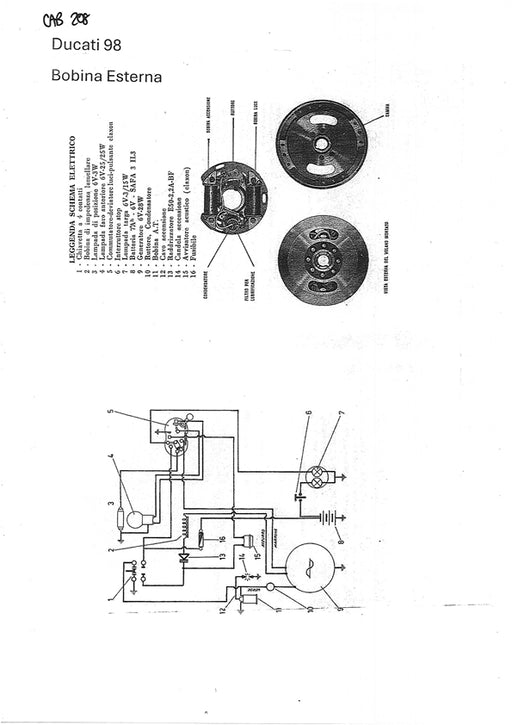 IMPIANTO ELETTRICO MOTO DUCATI 98 BOBINA ESTERNA | MotoRo Motorparts