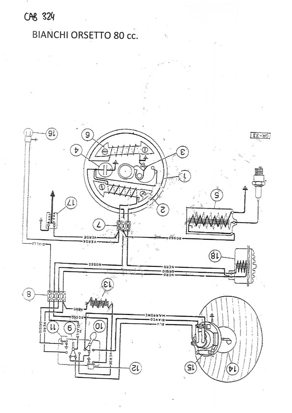 IMPIANTO ELETTRICO BIANCHI ORSETTO 80 CC | MotoRo Motorparts
