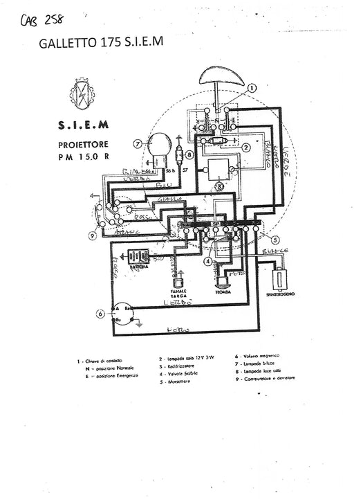 IMPIANTO ELETTRICO MOTO GUZZI GALLETTO 175 S.I.E.M. | MotoRo Motorparts
