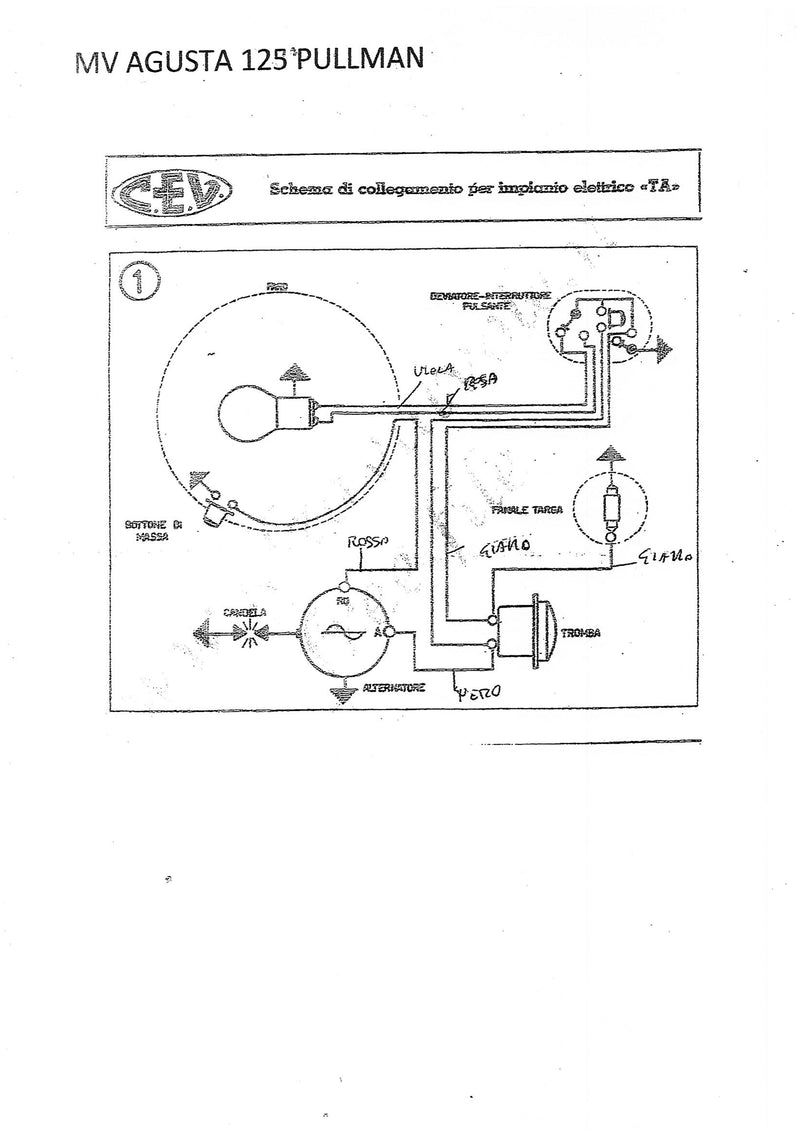 IMPIANTO ELETTRICO MV AGUSTA 125 PULLMAN | MotoRo Motorparts