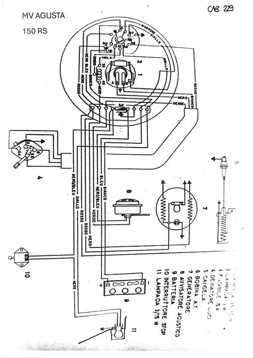 IMPIANTO ELETTRICO MV AGUSTA 150 RS/RSS | MotoRo Motorparts