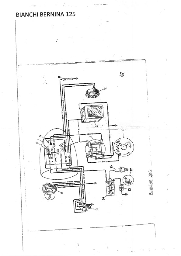 IMPIANTO ELETTRICO MOTO BIANCHI BERNINA 125 | MotoRo Motorparts