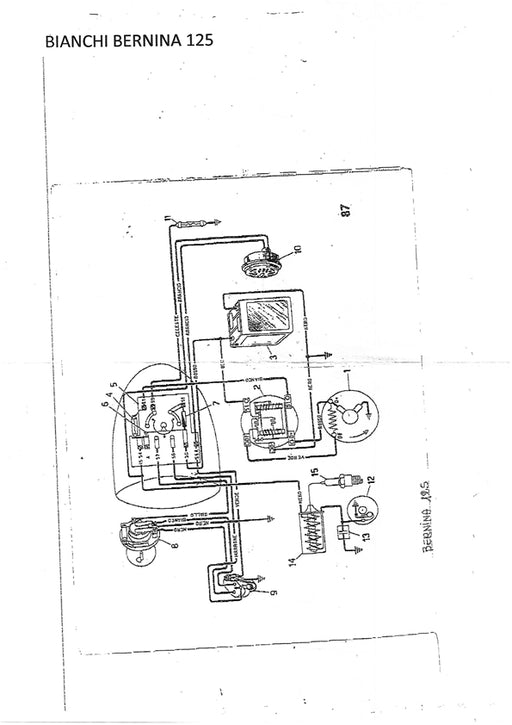 IMPIANTO ELETTRICO MOTO BIANCHI BERNINA 125 | MotoRo Motorparts