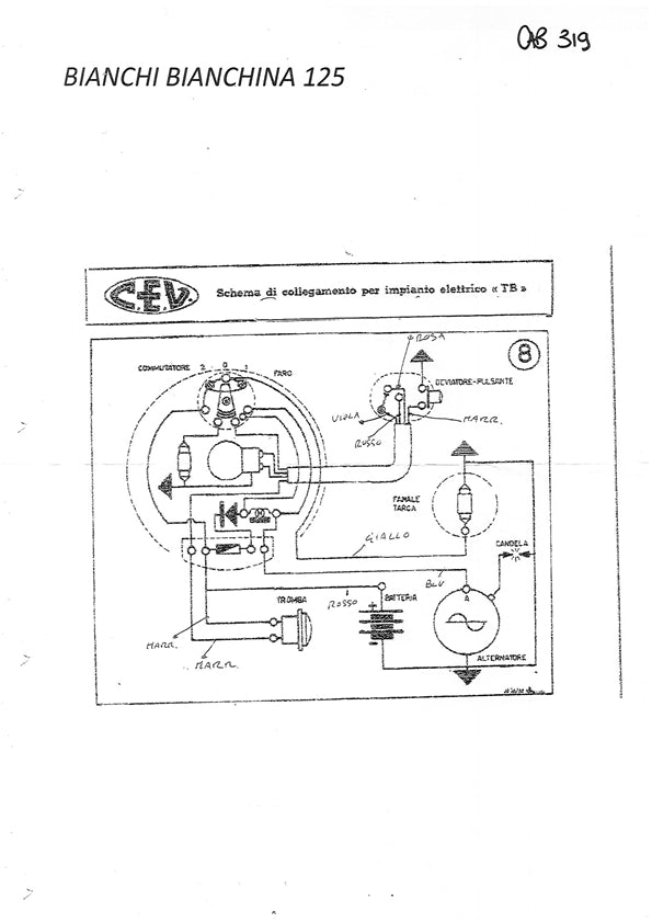 IMPIANTO ELETTRICO BIANCHI BIANCHINA 125 | MotoRo Motorparts