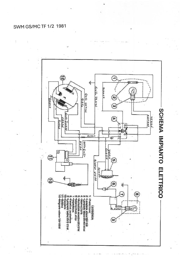 IMPIANTO ELETTRICO MOTO SWM RS GS MC TF | MotoRo Motorparts