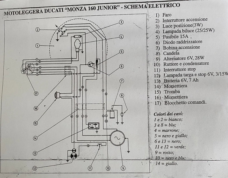 IMPIANTO ELETTRICO DUCATI MONZA 160 JUNIOR | MotoRo Motorparts
