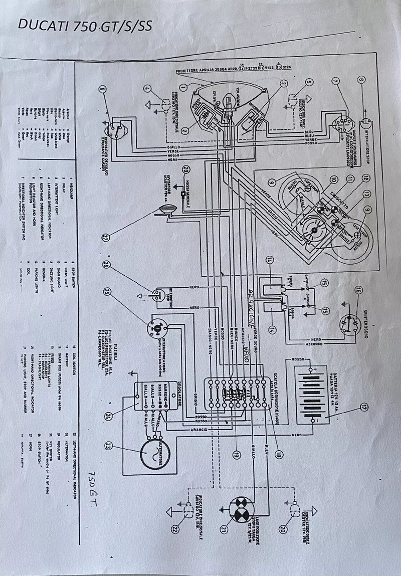 IMPIANTO ELETTRICO DUCATI 750 GT/S/SS - 900 SS MOTORBIKE | MotoRo Motorparts